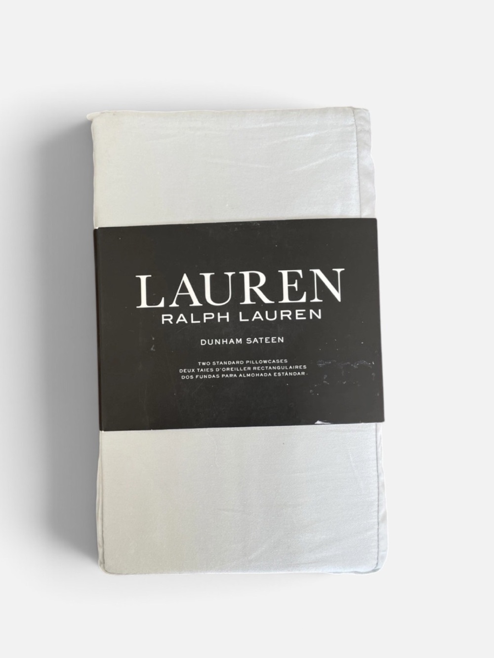 Lauren Ralph Lauren Dunham Sateen Two King Pillowcases in White 20 x 40 IN NWT
